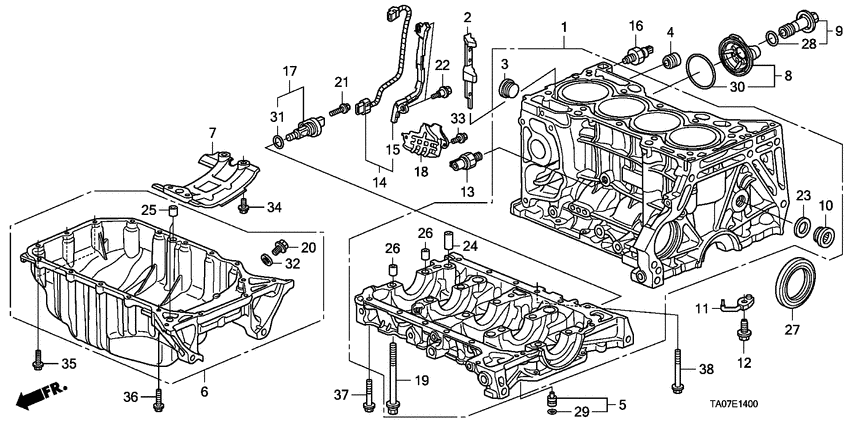 Cylinder block/oil pan
