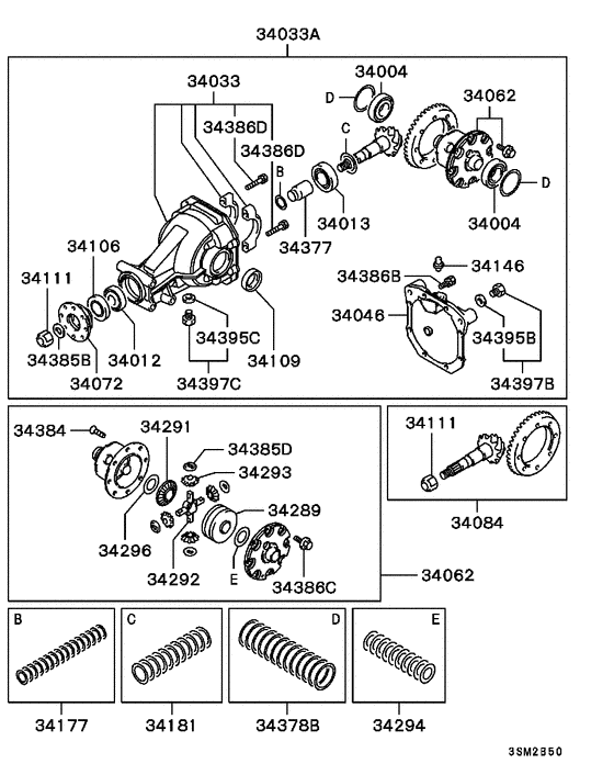 Rear axle differential