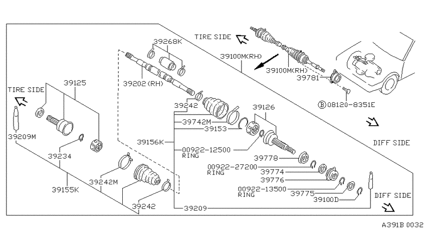 Front drive shaft (ff)