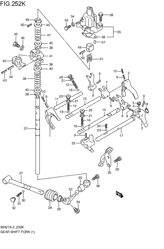 mt - gearlever fork