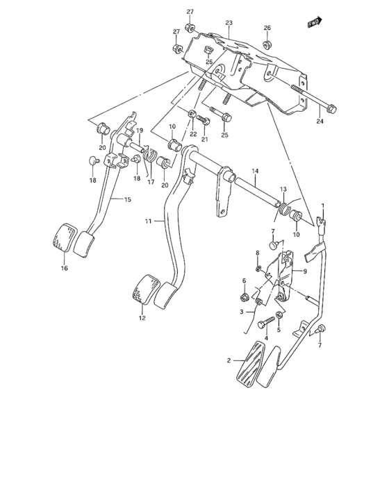 Pedal and pedal bracket