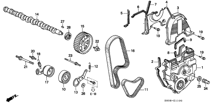 Camshaft/timing belt