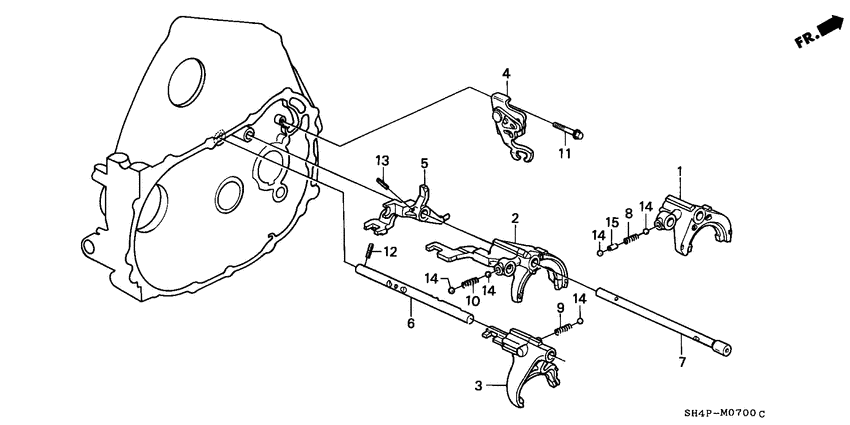 Shift fork/fork shaft
