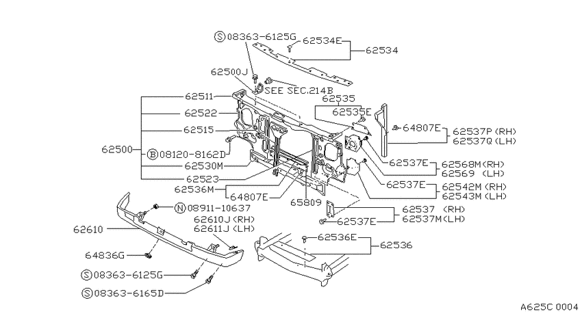 Front apron & radiator core support