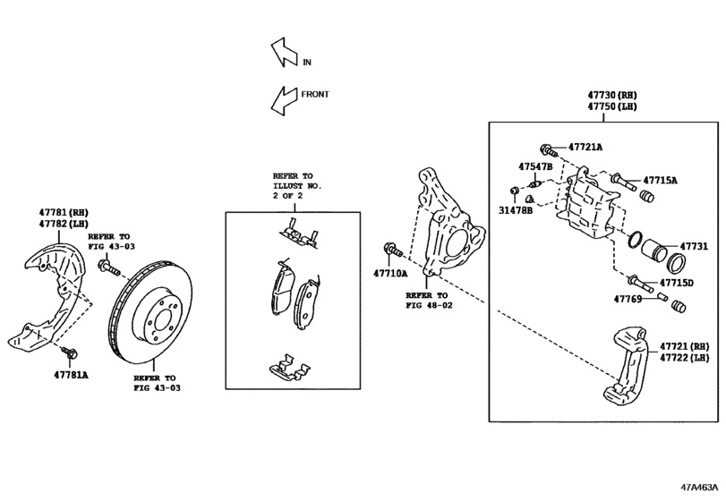 Front Disc Brake Caliper & Dust Cover