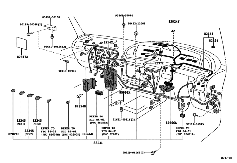 Wiring & Clamp for 1993 - 2016 Toyota COASTER HZB50 | General sales region, , 17965659-929198