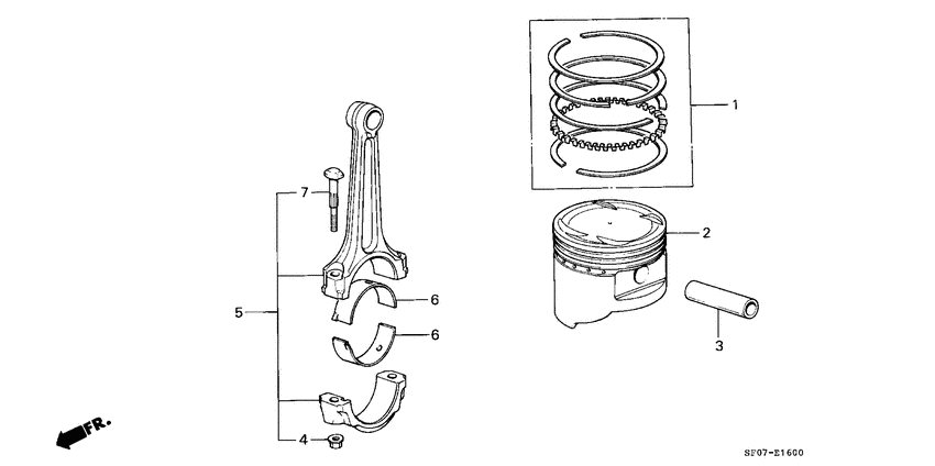 Piston/connecting rod