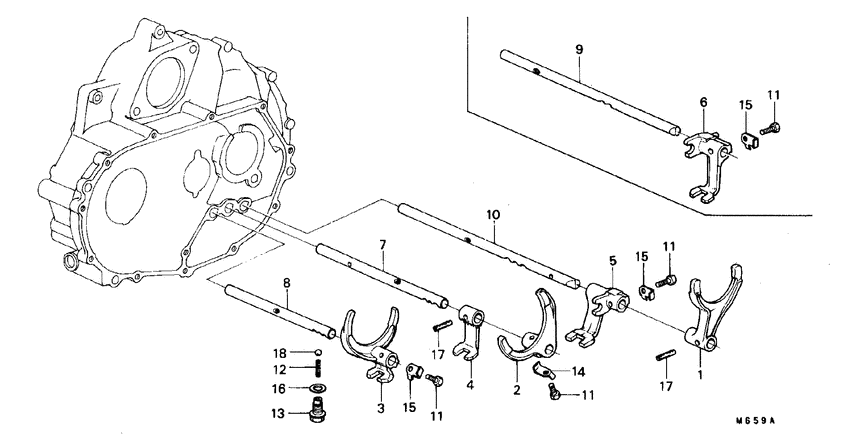 Shift fork/fork shaft