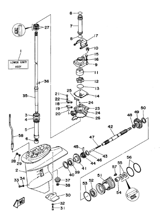 Lower casing drive