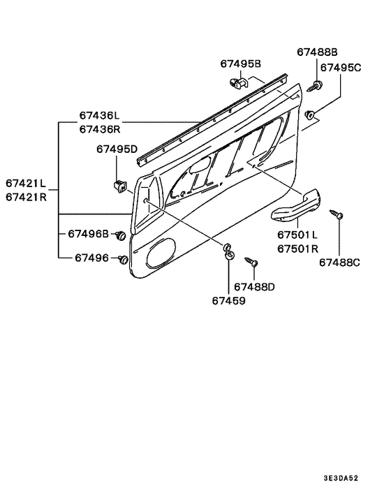 Front door trim & pull handle