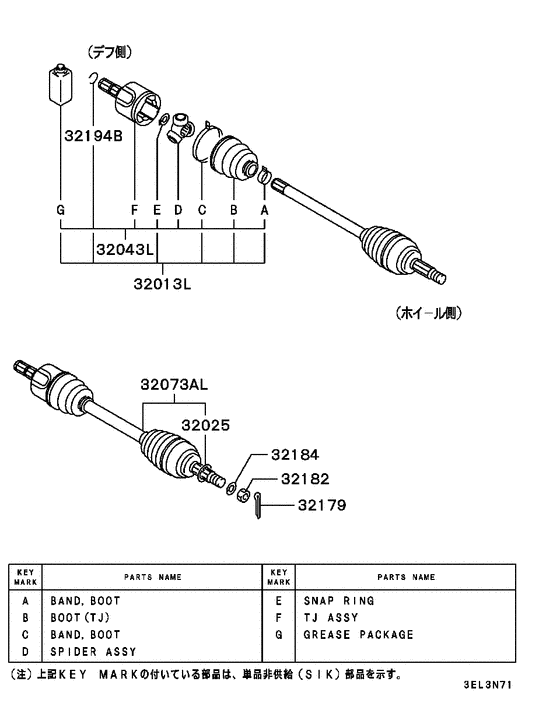 Front axle drive shaft