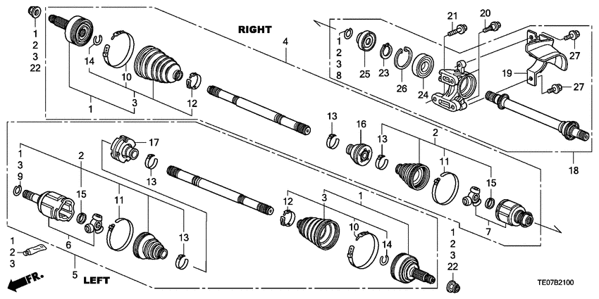 Front driveshaft/ half shaft