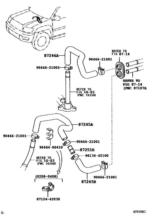 Heating & Air Conditioning - Water Piping for 2002 - 2009 Toyota HILUX ...