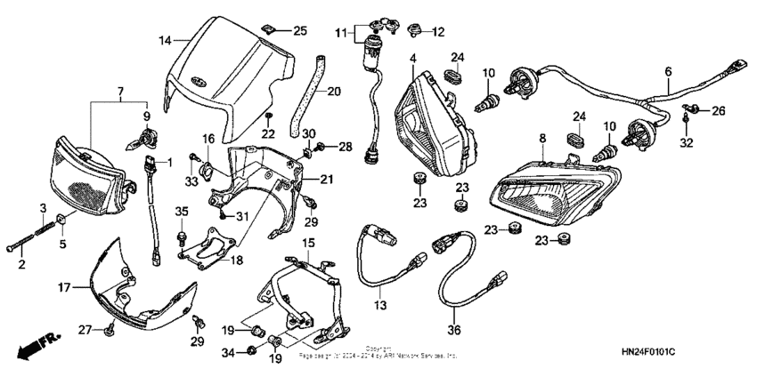 Headlight (trx500fa/fga'05)