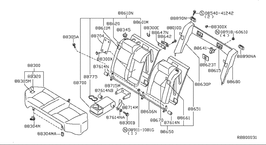 Rear seat