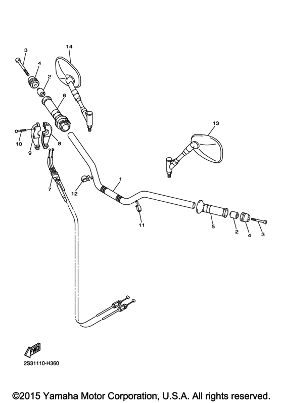 Steering handle & cable
