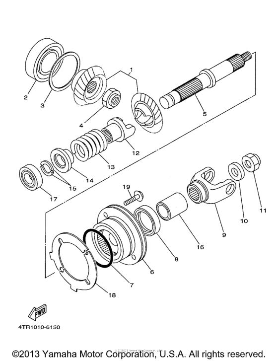 Middle drive gear
