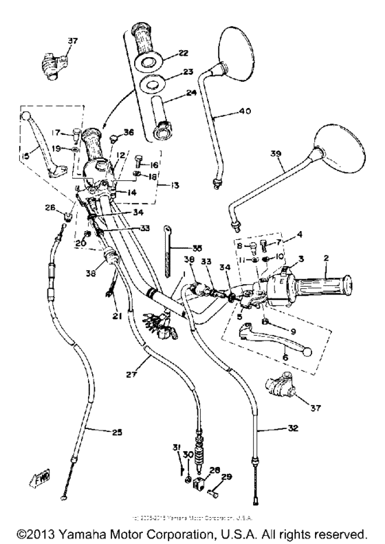 Handle - wire for 1978 Yamaha XS400 | USA sales region, , 14557192-810270