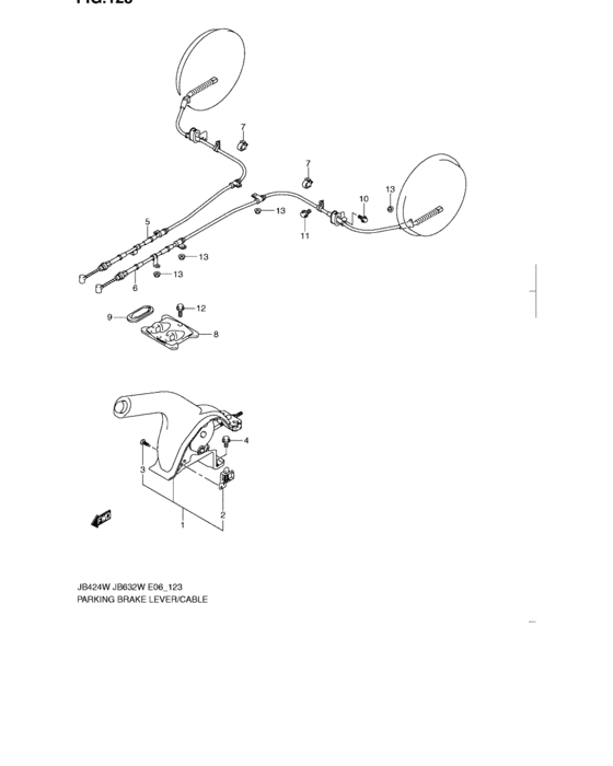 Parking brake lever/cable