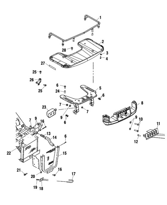 Front rack and bumper mounting