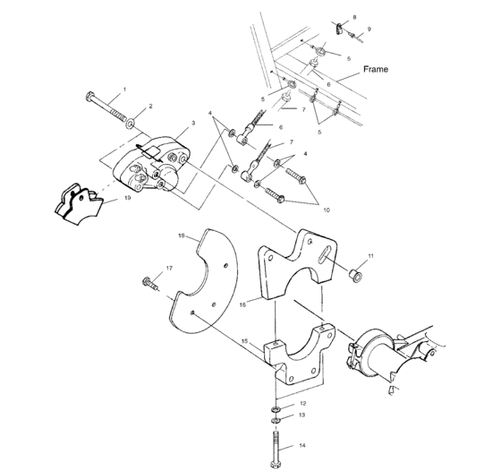 Rear caliper mounting