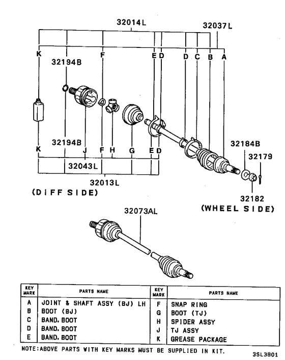 Front axle drive shaft