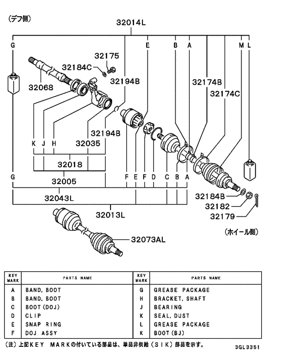 Front axle drive shaft