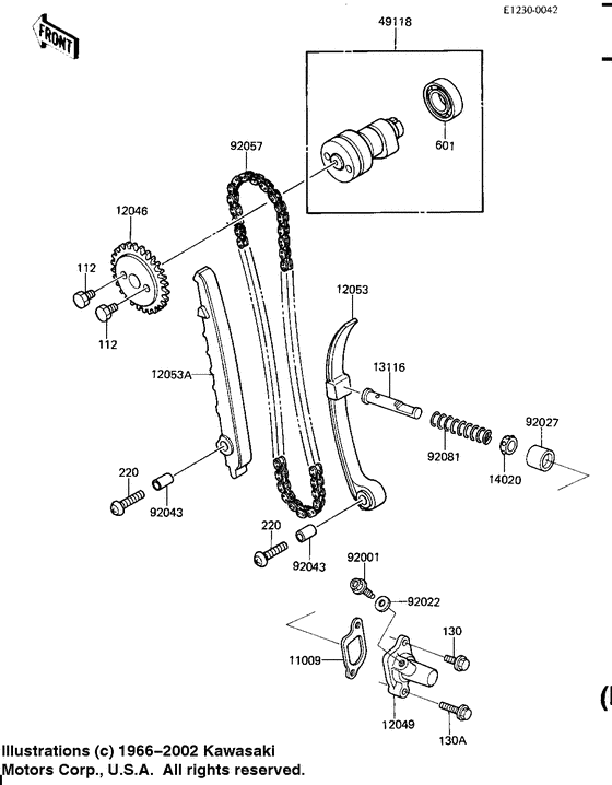 Camshaft/chain/tensioner