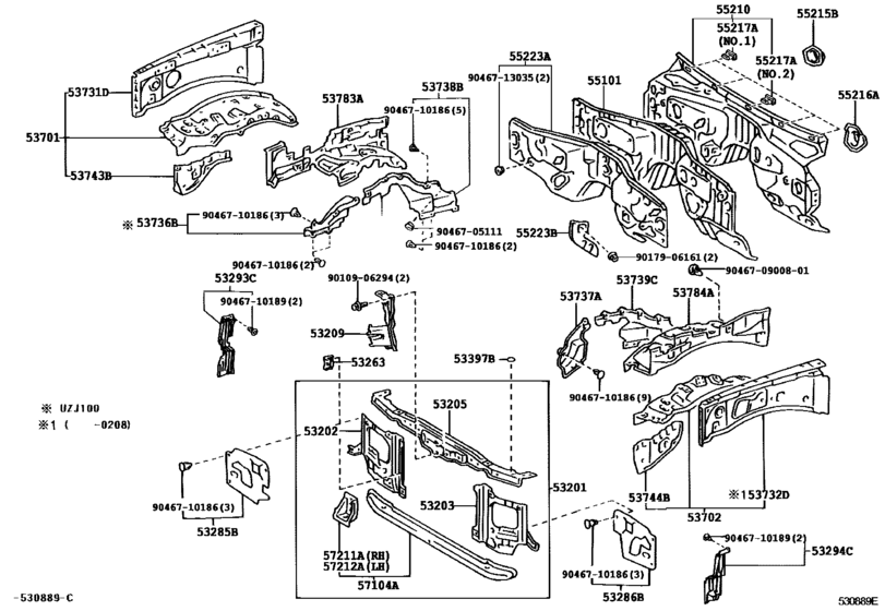 Front Fender Apron & Dash Panel