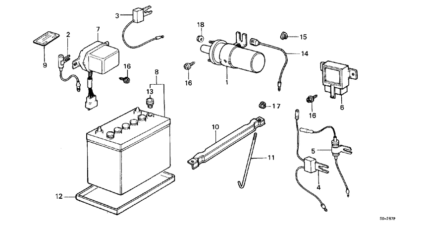 Ignition coil/battery/ regulator