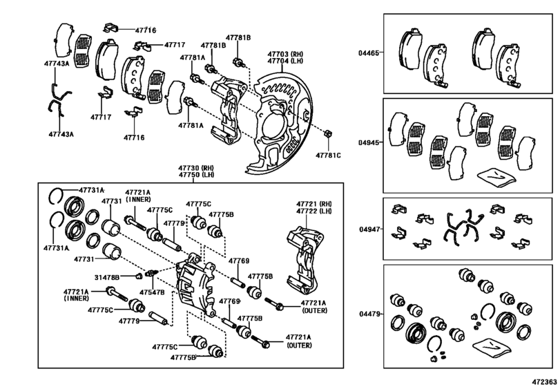 Front Disc Brake Caliper & Dust Cover