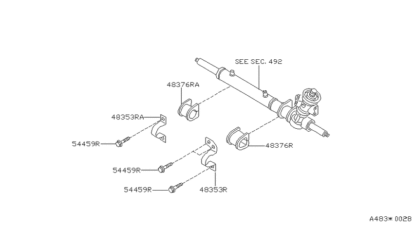 Steering gear mounting
