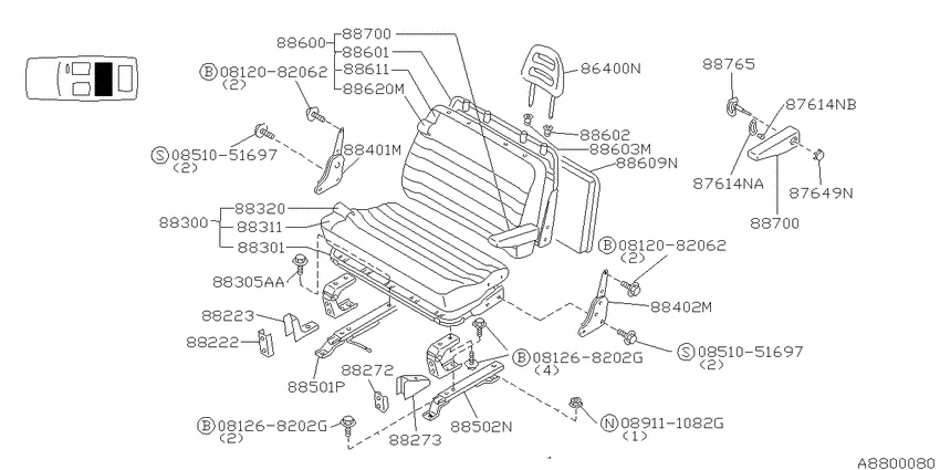 Rear seat