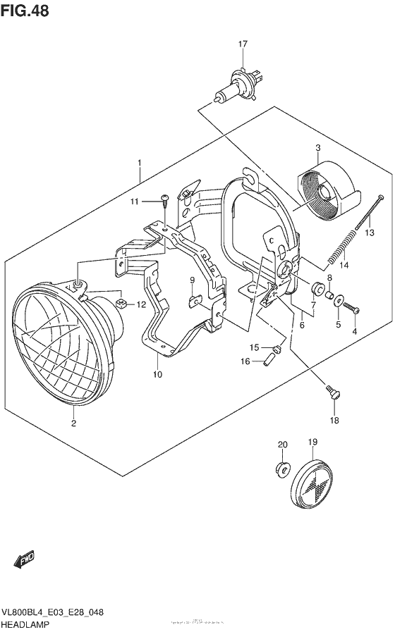 Headlamp Assy (Vl800Bl4 E33)