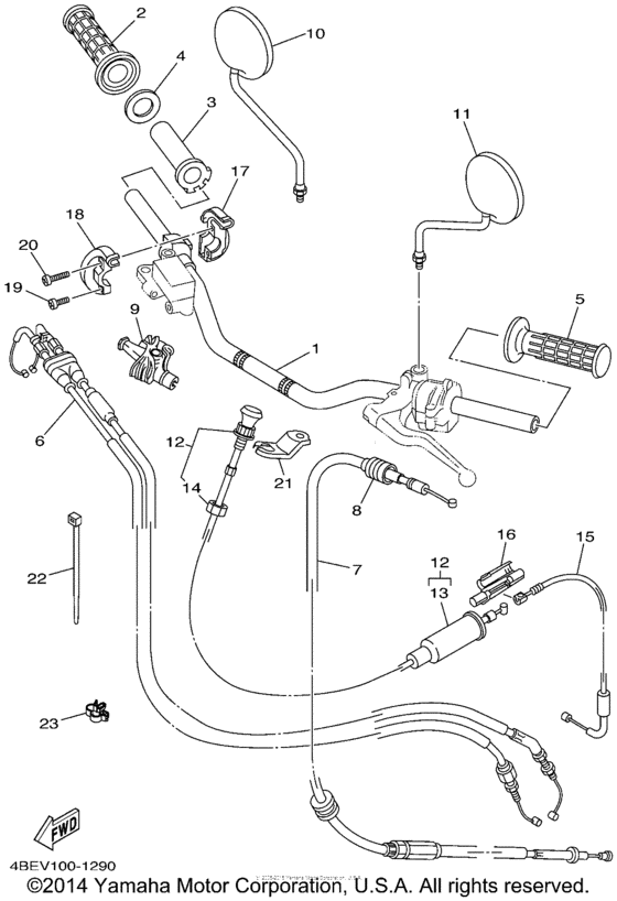 Steering handle & cable