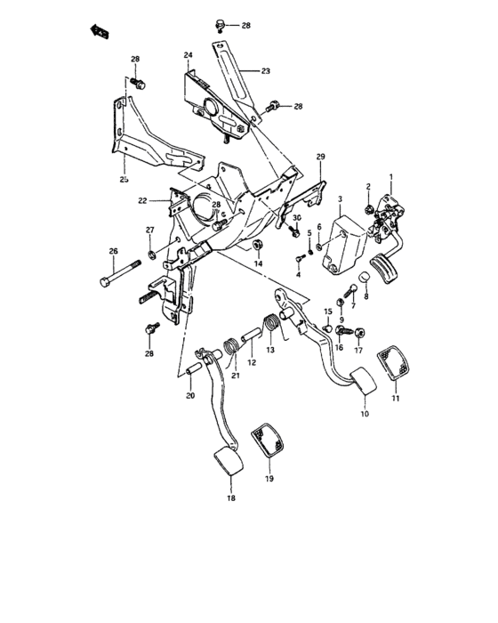 Pedal and pedal bracket