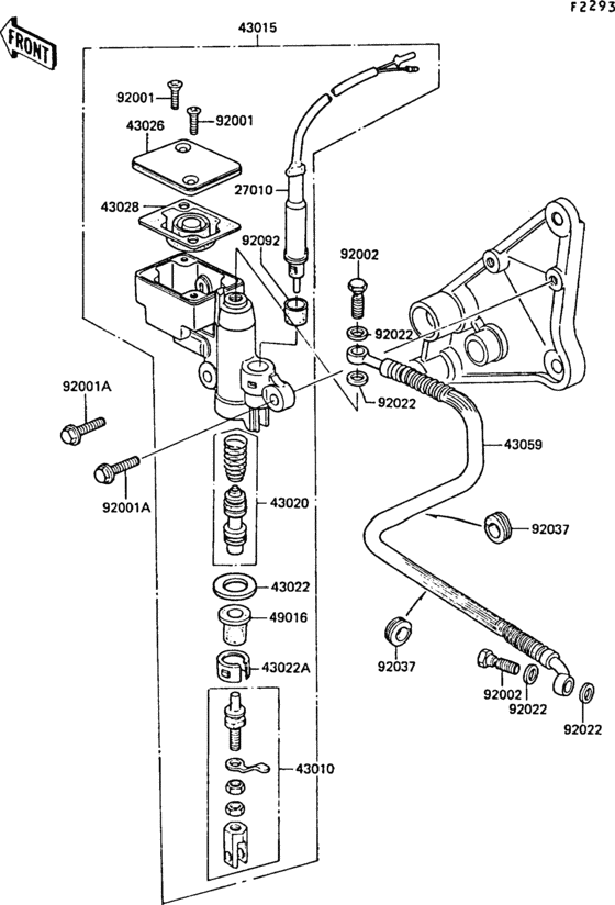 Rear master cylinder