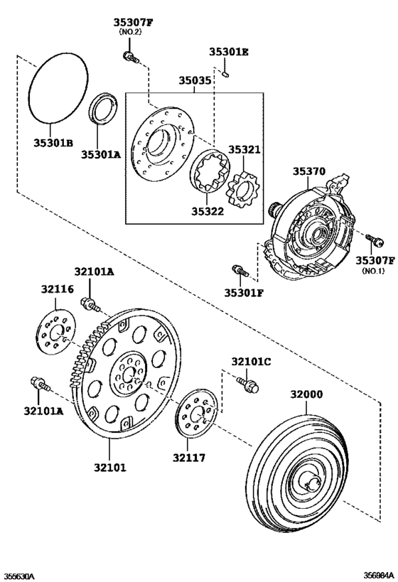 Torque Converter, Front Oil Pump & Chain (Atm)