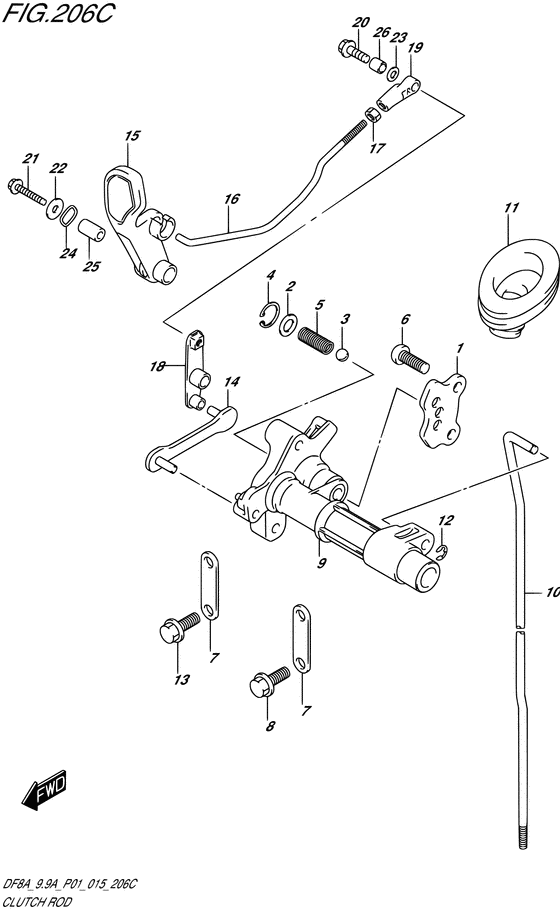 Clutch rod