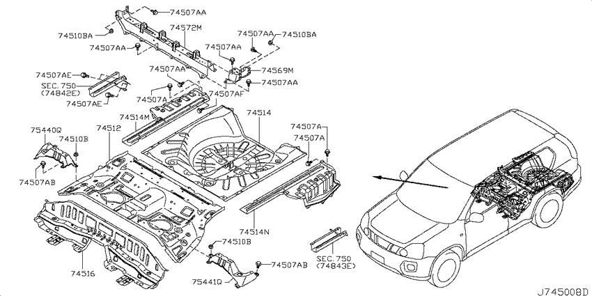 Floor panel (rear)