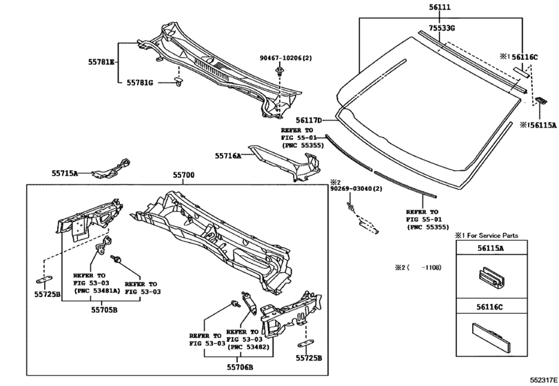 Cowl Panel & Windshield Glass