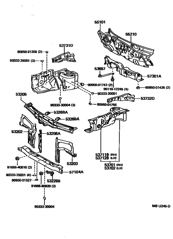 Front Fender Apron & Dash Panel