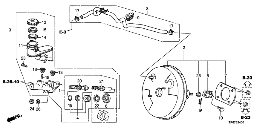 Brake master cylinder/mas ter power