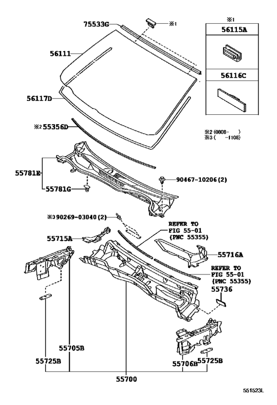 Cowl Panel & Windshield Glass