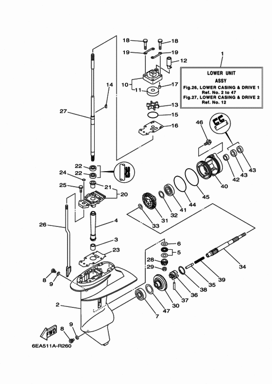 Lower casing & drive 1