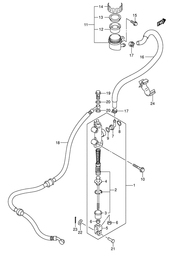 Rear master cylinder