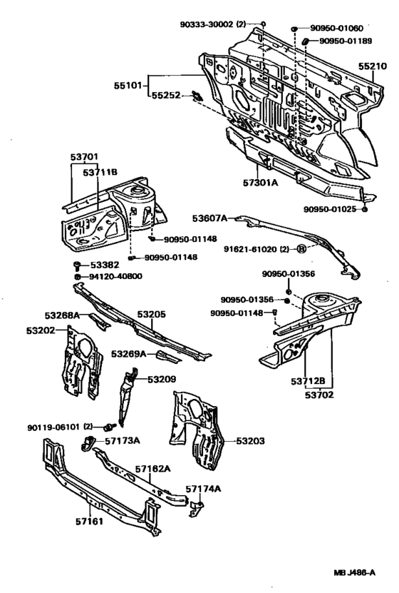 Front Fender Apron & Dash Panel