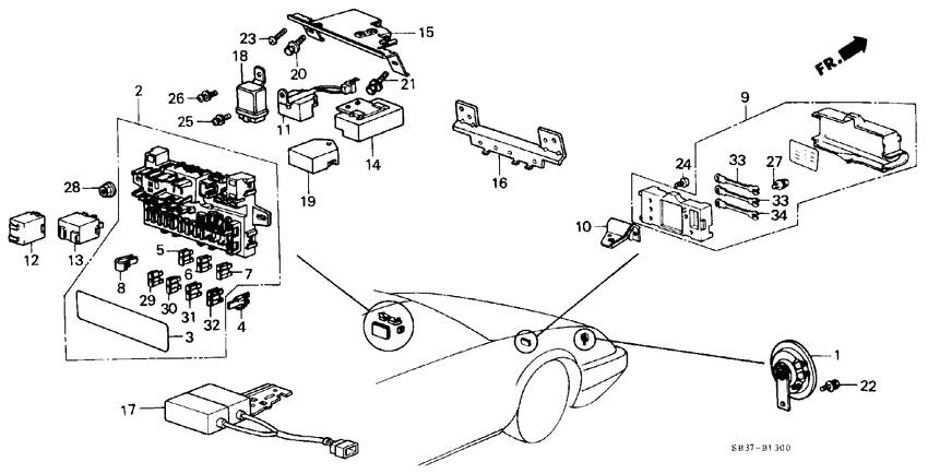 Main fuse/horn/relay