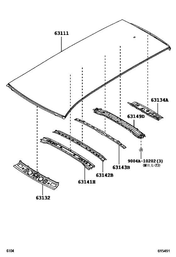 Roof Panel & Back Window Glass