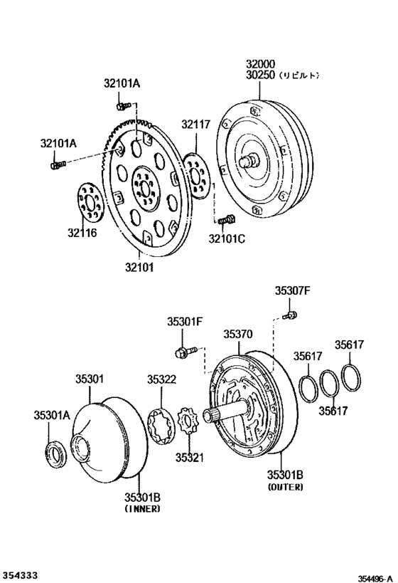 Torque Converter, Front Oil Pump & Chain (Atm)